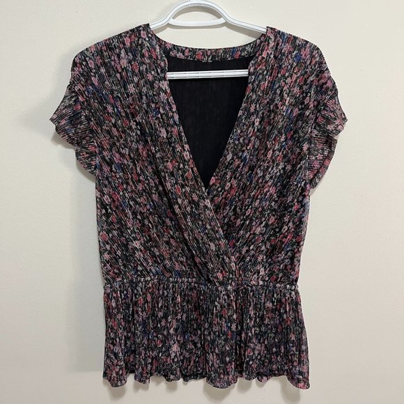 Anthropologie Dionne Metalic Floral Blouse Size Small - Picture 2 of 7